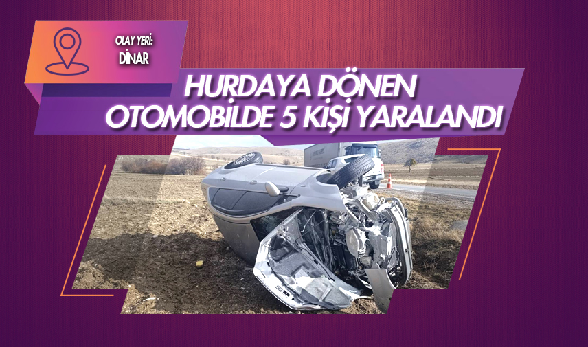 Tırla çarpışan otomobilde 5 kişi yaralandı
